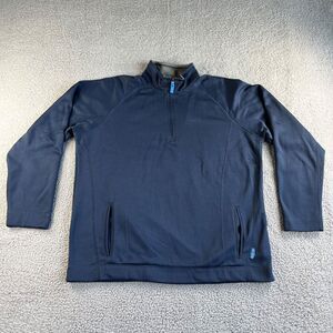 NEW Reebok Jacket Mens 2XL Blue Performance Fleece Pullover 1/4 Zip Play Warm